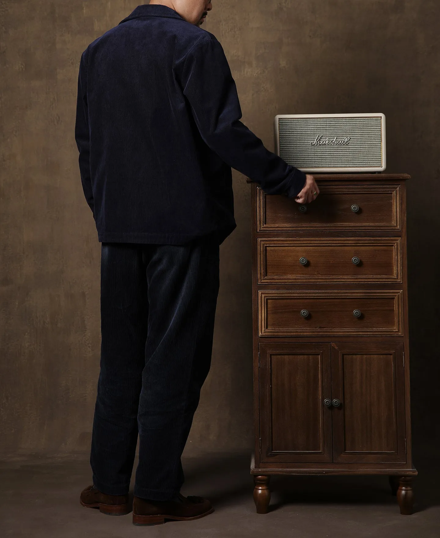 1940s French Indigo Corduroy Chore Coat