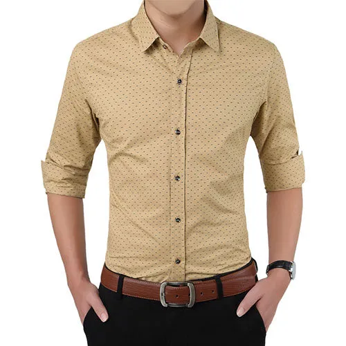 2017 New Autumn Fashion Brand Men Clothes Slim Fit Men Long Sleeve Shirt Men Polka Dot Casual Men Shirt Social Plus Size M-5XL