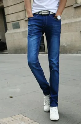 2017 New Fashion Men's Casual Stretch Skinny Jeans Trousers Tight Pants Solid Colors