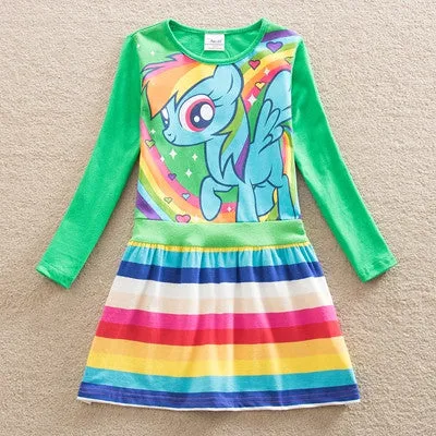 2017 new style cotton my little pony child dress  kids clothes children dress baby girl clothes summer dresses SH6218#