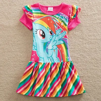 2017 new style cotton my little pony child dress  kids clothes children dress baby girl clothes summer dresses SH6218#