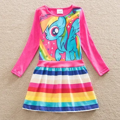 2017 new style cotton my little pony child dress  kids clothes children dress baby girl clothes summer dresses SH6218#