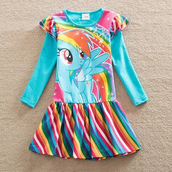 2017 new style cotton my little pony child dress  kids clothes children dress baby girl clothes summer dresses SH6218#