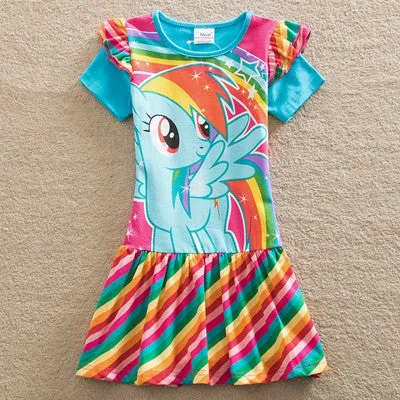 2017 new style cotton my little pony child dress  kids clothes children dress baby girl clothes summer dresses SH6218#