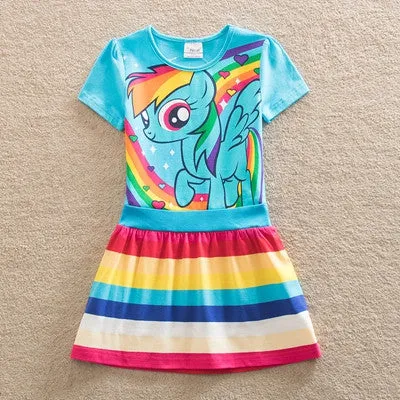 2017 new style cotton my little pony child dress  kids clothes children dress baby girl clothes summer dresses SH6218#