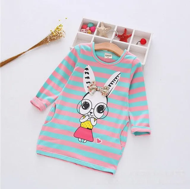 2017 Summ Girls Dress Cartoon Kids Dresses For Girl Clothes 2-8Y Baby children clothing Vestidos Costume Roupas Infantis Menina