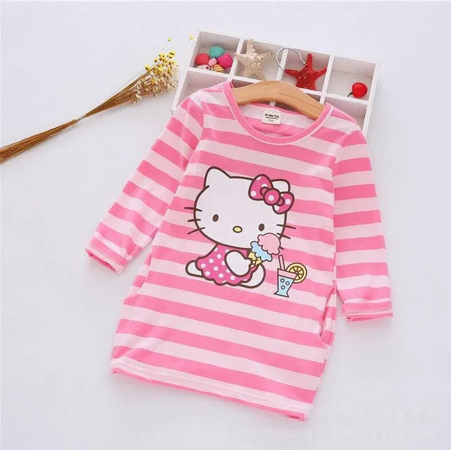 2017 Summ Girls Dress Cartoon Kids Dresses For Girl Clothes 2-8Y Baby children clothing Vestidos Costume Roupas Infantis Menina