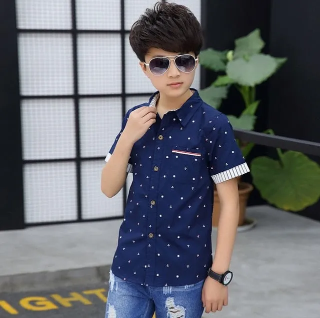 2019 Summer Toddler Teenage Dot School Boy Clothing Kids Boys