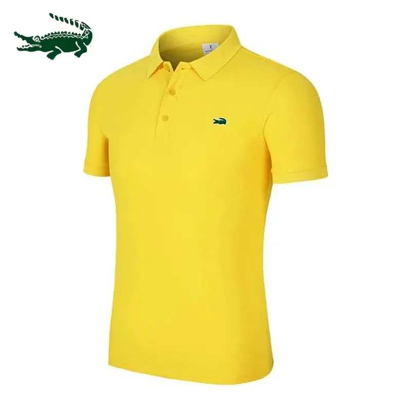 2024 High Quality Embroidered Men's Cotton Polo Shirt: Premium Business Casual with Elegant Lapel Design