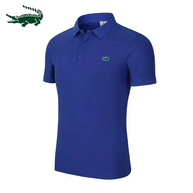 2024 High Quality Embroidered Men's Cotton Polo Shirt: Premium Business Casual with Elegant Lapel Design