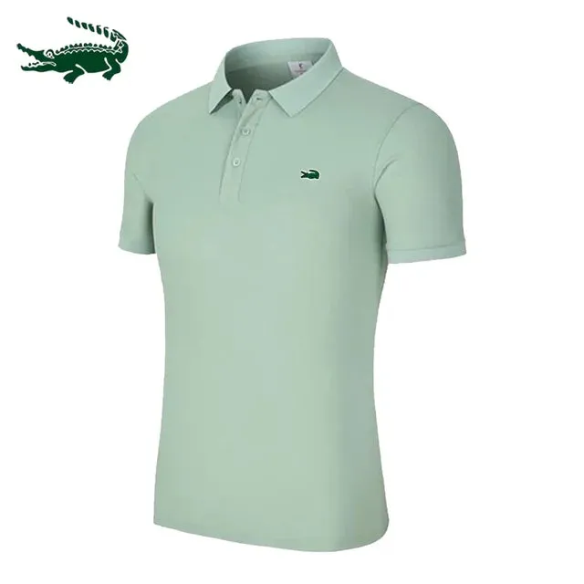 2024 High Quality Embroidered Men's Cotton Polo Shirt: Premium Business Casual with Elegant Lapel Design