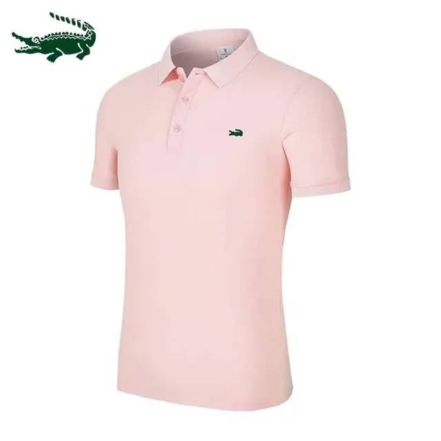 2024 High Quality Embroidered Men's Cotton Polo Shirt: Premium Business Casual with Elegant Lapel Design