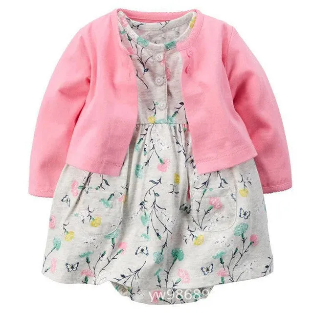 Autumn Baby Girls Clothing Sets Spring Newborn Baby Clothes Roupa Infant Jumpsuits Cotton Baby Girl Clothes Baby Rompers Jackets