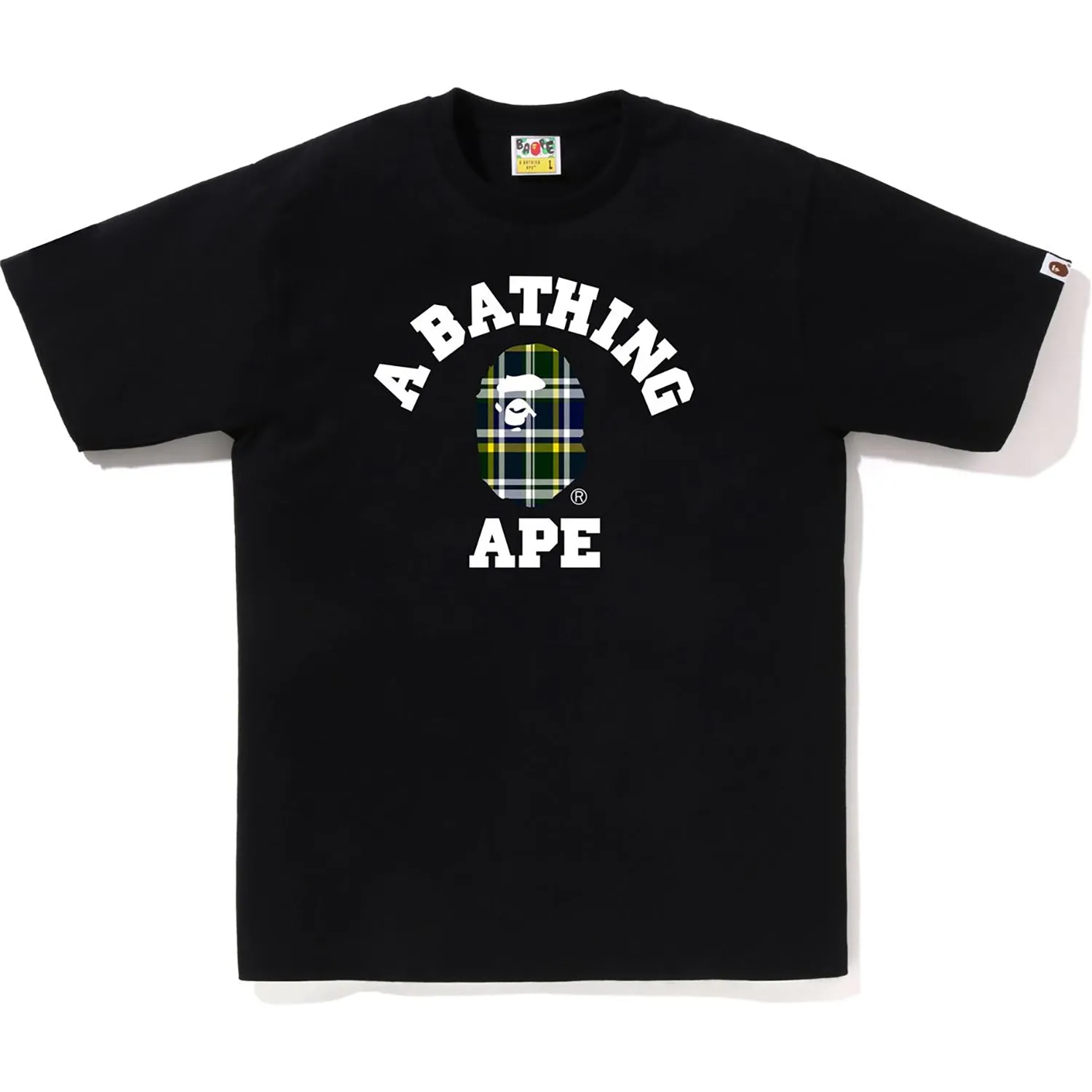 BAPE CHECK COLLEGE TEE MENS