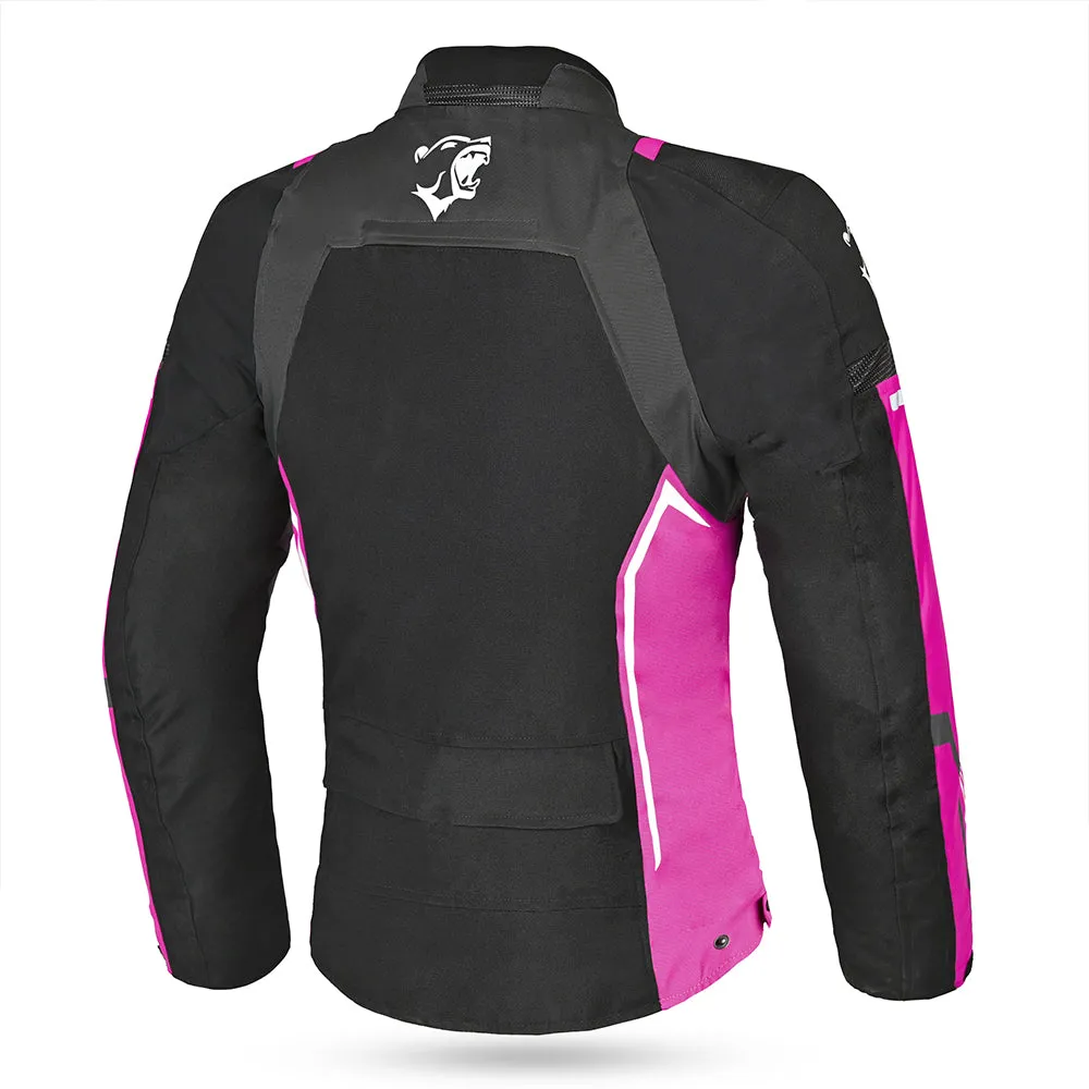 BELA Elanur Lady Motorcycle Touring Jacket Black Grey Pink