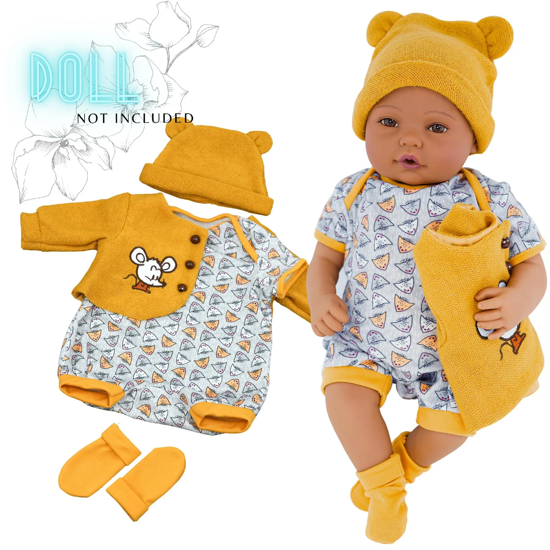 BiBi Outfits - Reborn Doll Clothes (Mouse) (50 cm / 20")