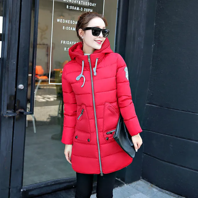 Big Size 7XL Winter Jacket Women 2017 New Europe Style Hooded Slim Medium Long Winter Plus Size Parkas Lady Top Coat Hot YY285