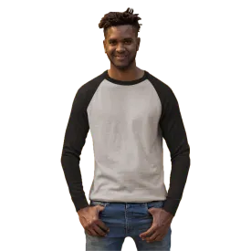 Black And Charcoal Raglan Sleeve T shirt - For Men