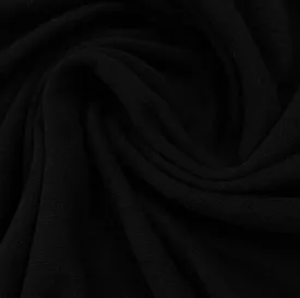 Black Organic Cotton/Spandex Rib Knit Fabric - 2x2