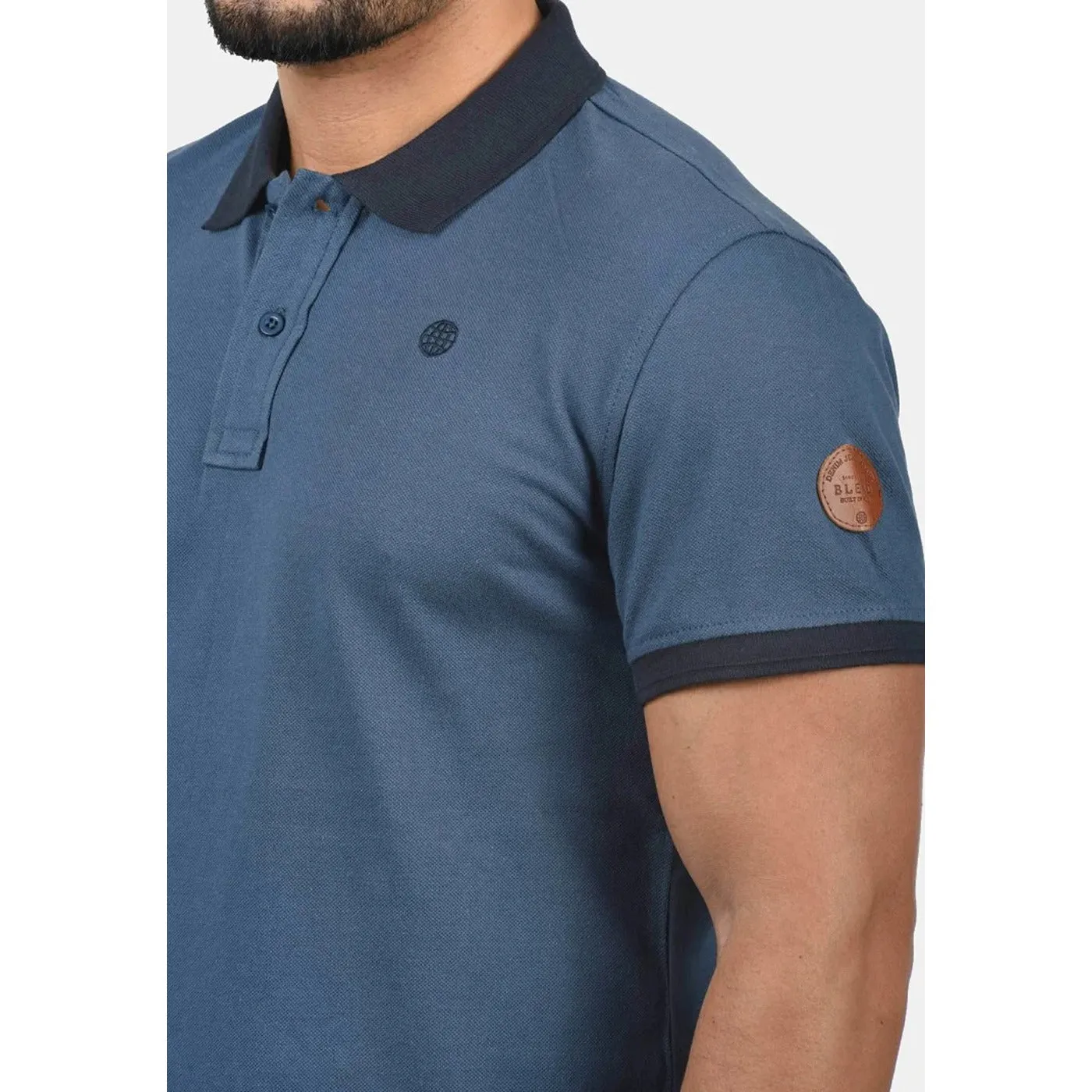 BLND Blue Ribbed Polo