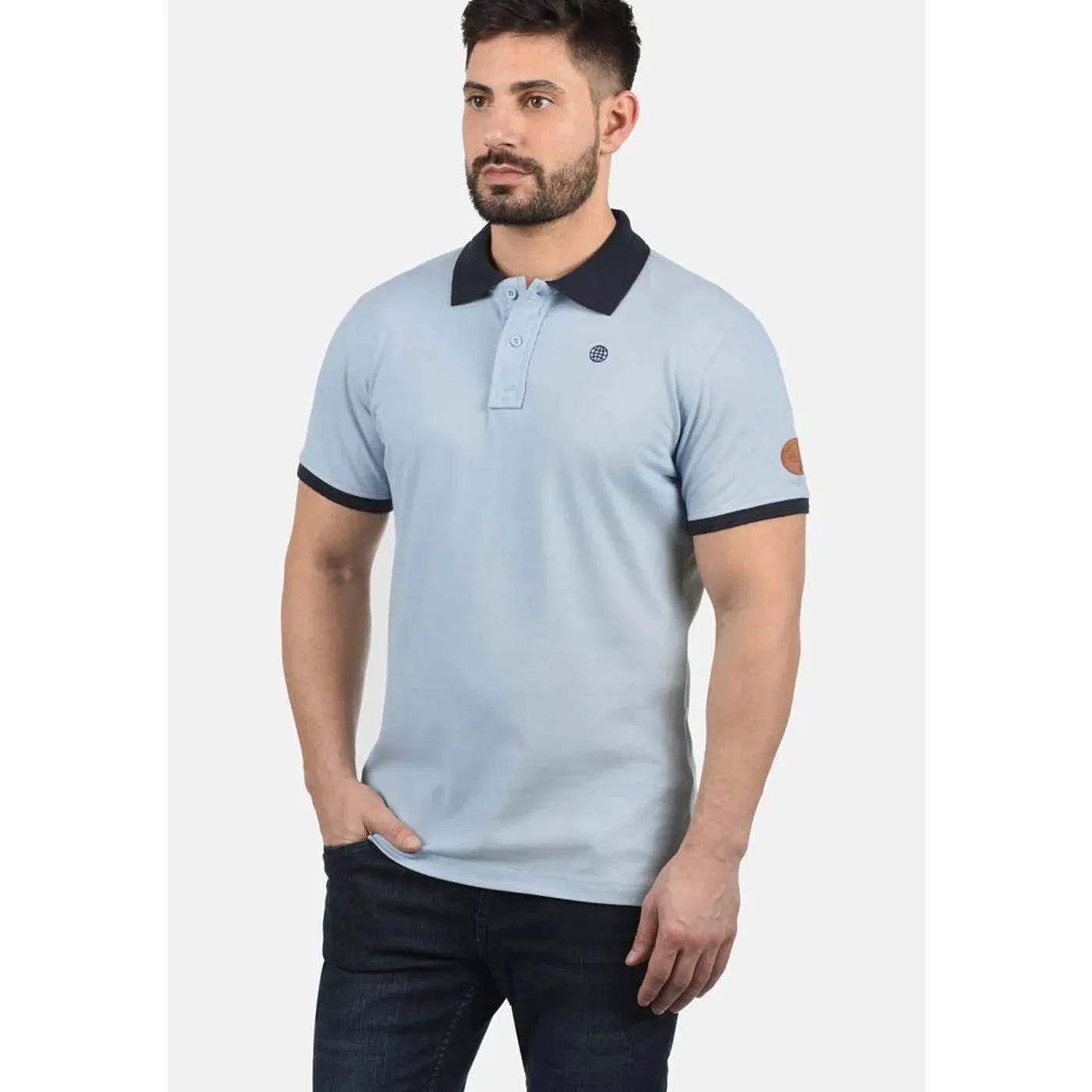 BLND Light Blue Ribbed Polo