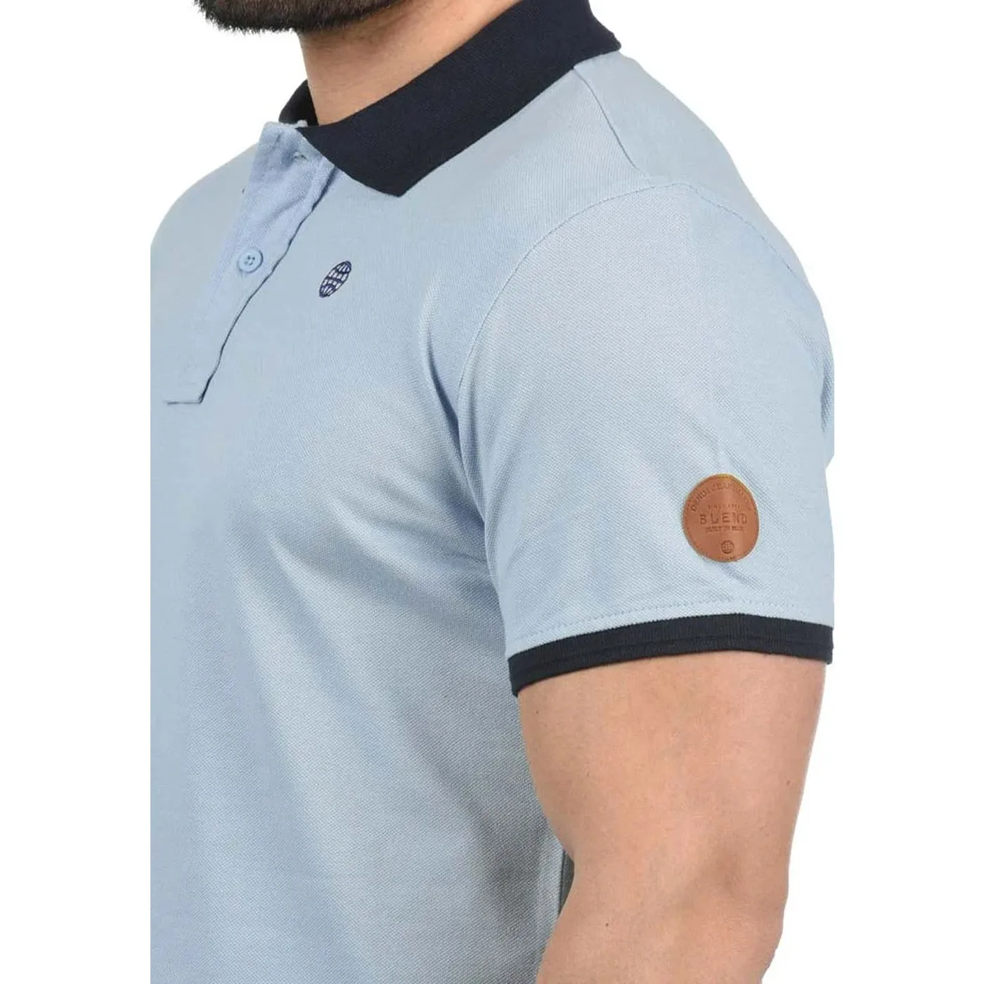 BLND Light Blue Ribbed Polo