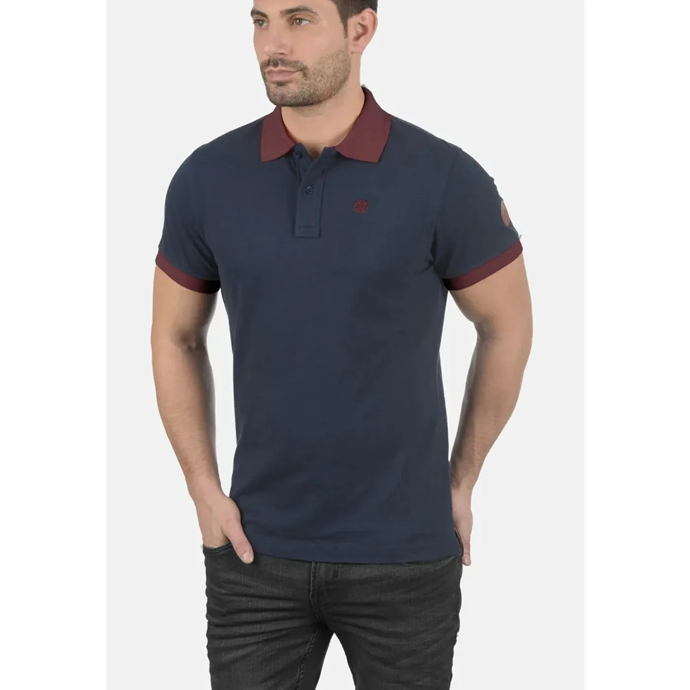 BLND Navy Ribbed Polo