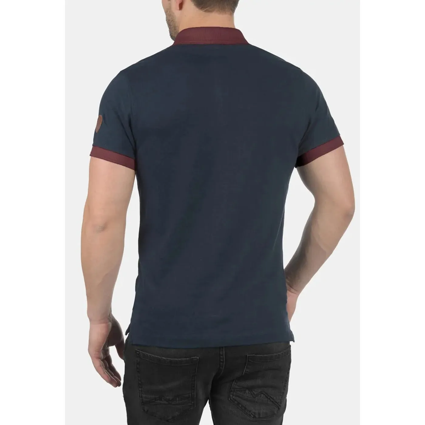 BLND Navy Ribbed Polo