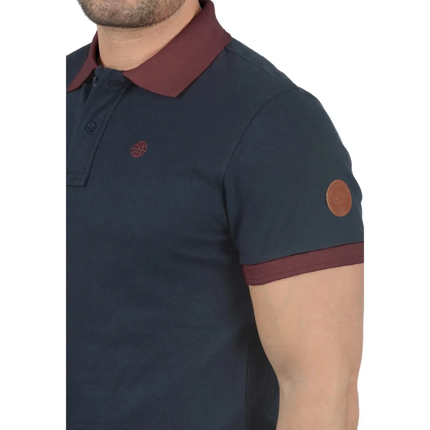 BLND Navy Ribbed Polo