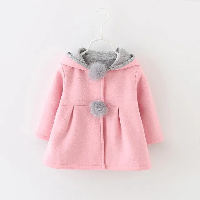 Children Bunny Jacket Spring Infant Newborn Baby Girl Coats Rabbit Outwear Toddler Cute Kids Hood Clothing Jacket For Girls