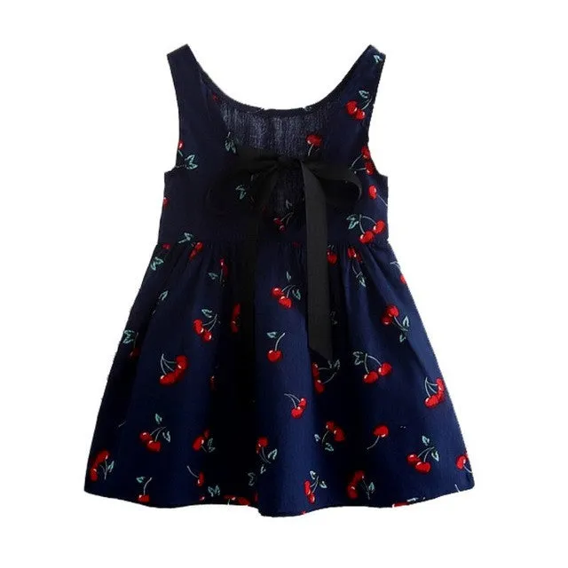 Children Kids Girl Summer Dress Kids Teens Sleeves Printing Pattern cotton dress clothes Vestidos