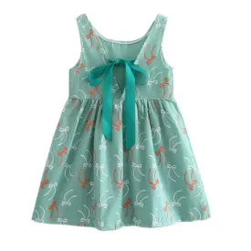 Children Kids Girl Summer Dress Kids Teens Sleeves Printing Pattern cotton dress clothes Vestidos