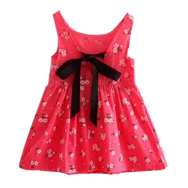 Children Kids Girl Summer Dress Kids Teens Sleeves Printing Pattern cotton dress clothes Vestidos