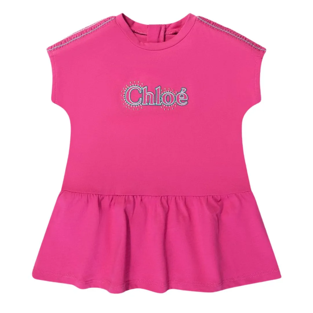 Chloe Dress Infants  Sleevless Logo Pink