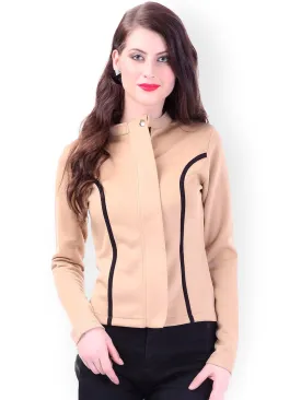 Contrast Binding Beige Jacket