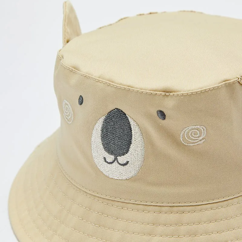 Cuddly Bear Boy Khaki Summer Bucket Hat