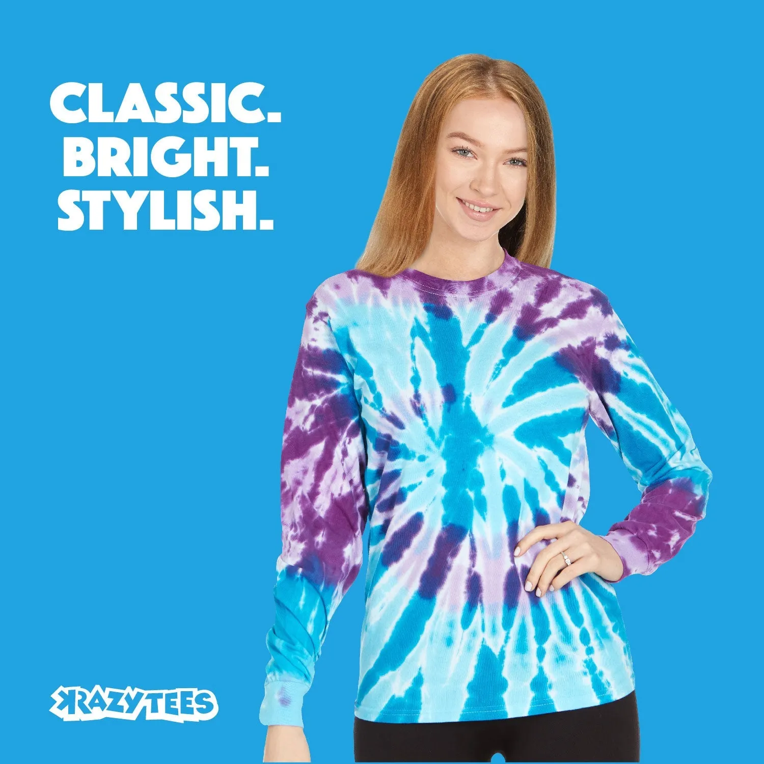 DARESAY Long Sleeve Tie Dye Shirts for Men, Women Boys, Girls, Teen