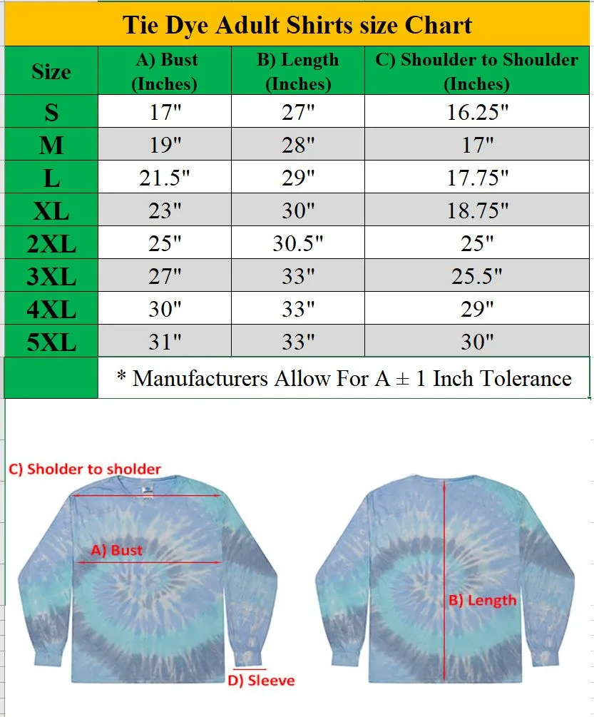 DARESAY Long Sleeve Tie Dye Shirts for Men, Women Boys, Girls, Teen