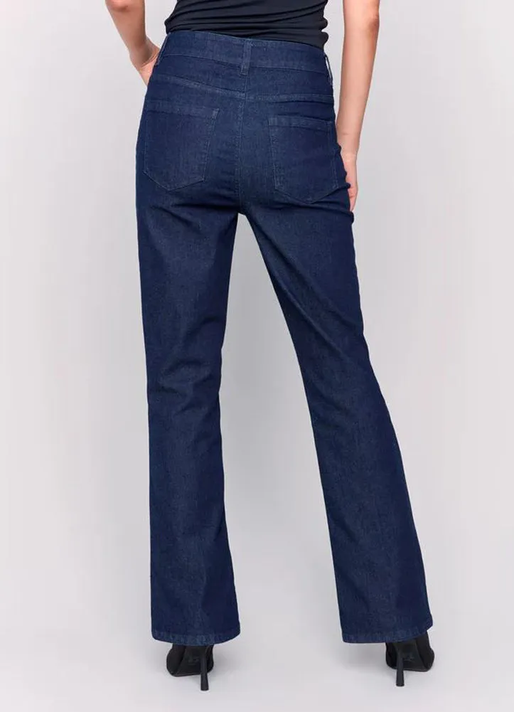 Denim Bootcut Pants in Raw by Charlie B