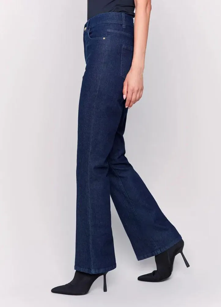 Denim Bootcut Pants in Raw by Charlie B