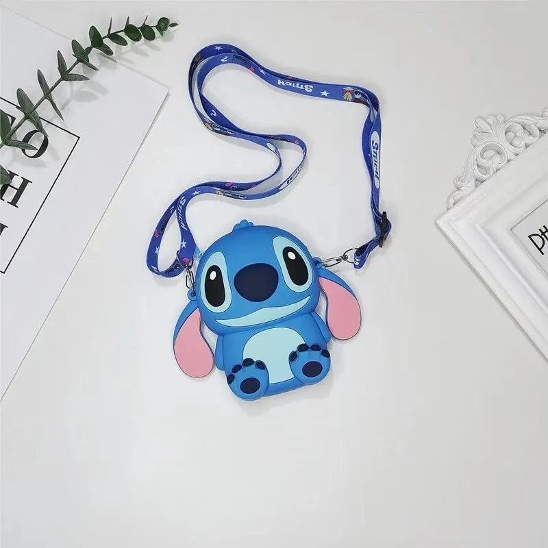 Disney Stitch Silicone Crossbody Bag With Adjustable Strap - Zippered Coin Purse & Handbag