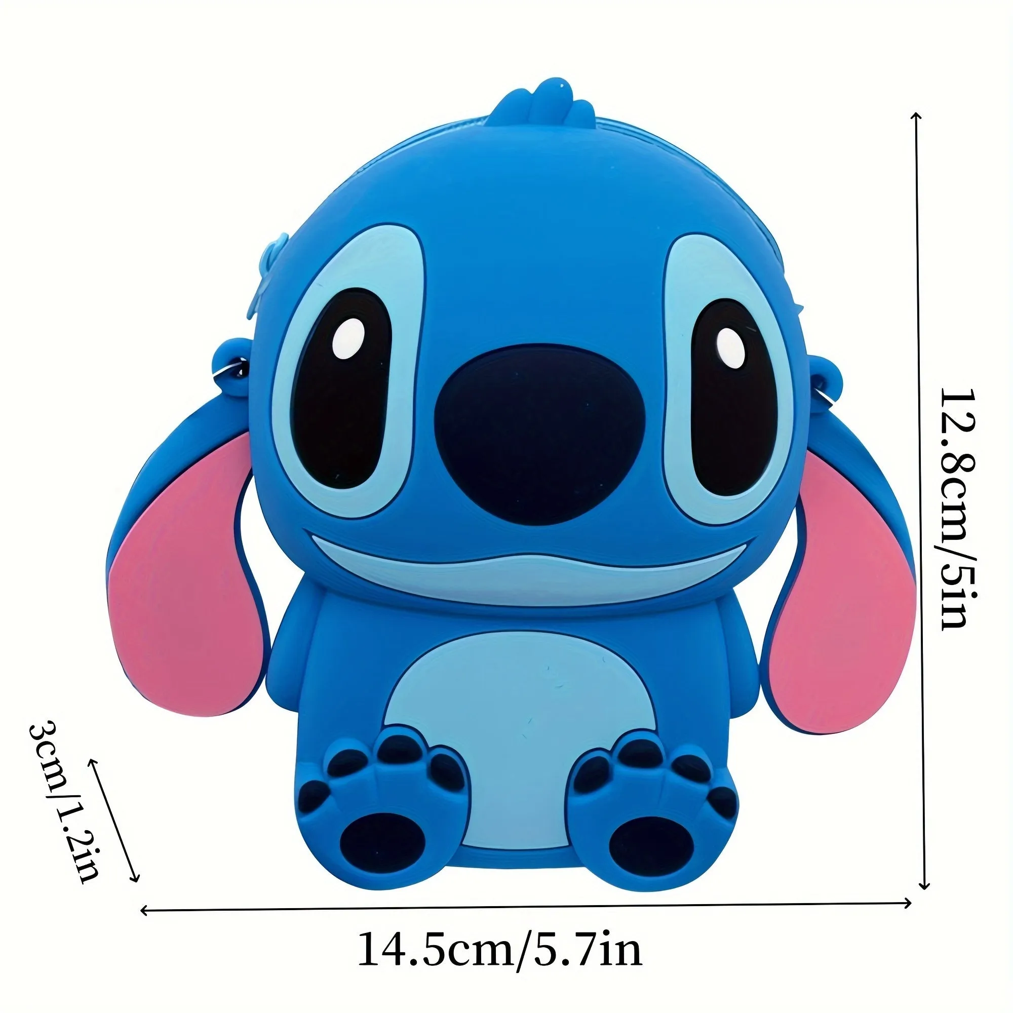 Disney Stitch Silicone Crossbody Bag With Adjustable Strap - Zippered Coin Purse & Handbag