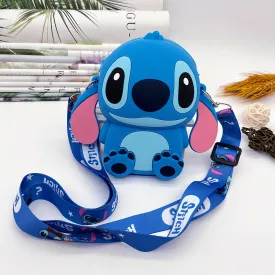 Disney Stitch Silicone Crossbody Bag With Adjustable Strap - Zippered Coin Purse & Handbag