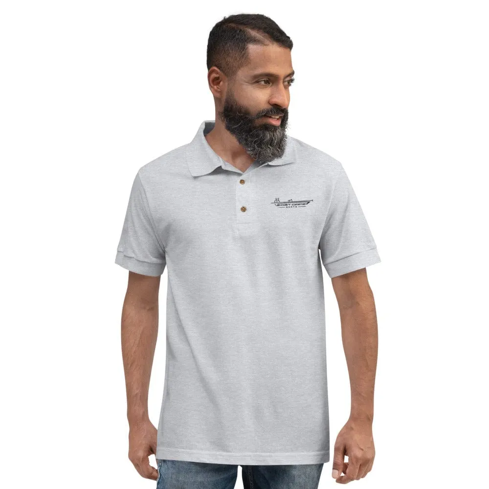 ECB light Skiff Embroidered Polo Shirt