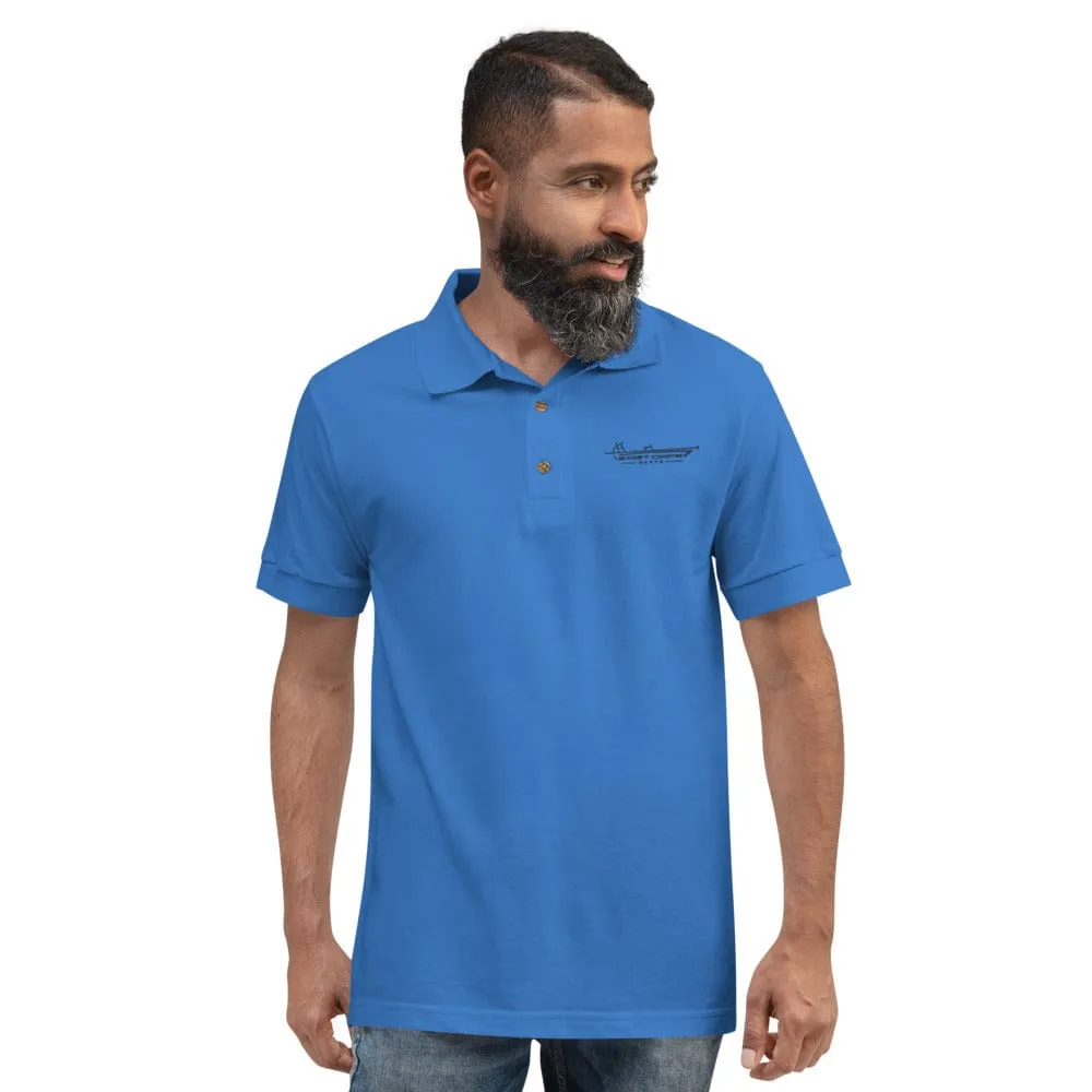 ECB light Skiff Embroidered Polo Shirt