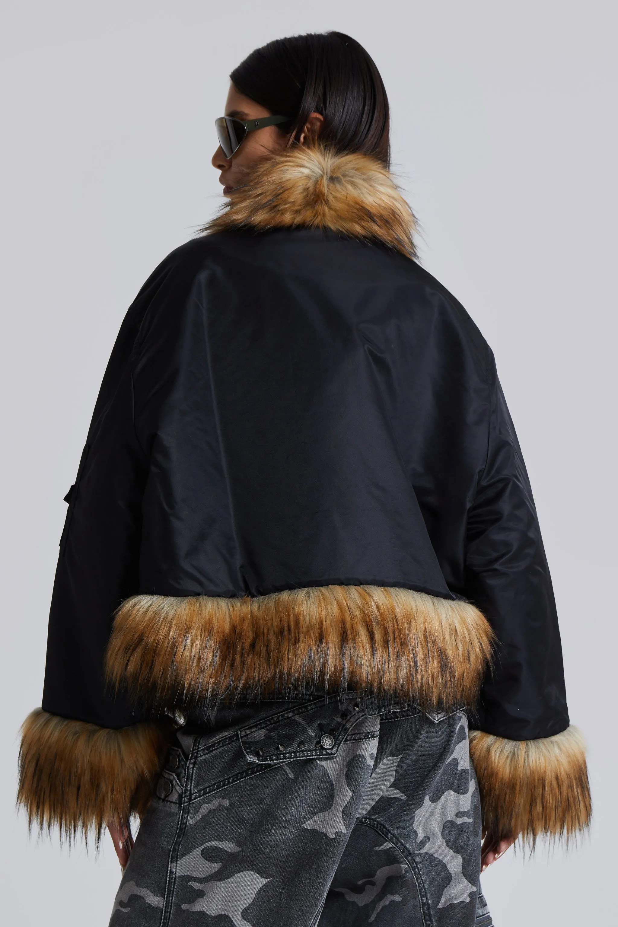 Evren Faux Fur Bomber Jacket