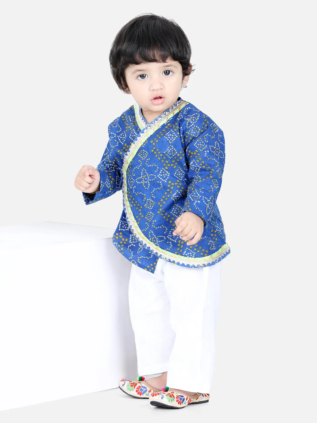 Full Sleeve Cotton Kurta Pajama For Boys- Blue