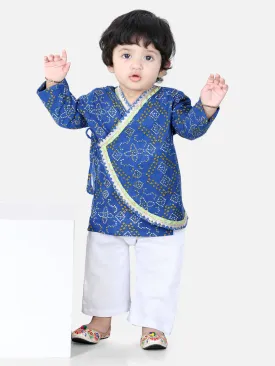 Full Sleeve Cotton Kurta Pajama For Boys- Blue