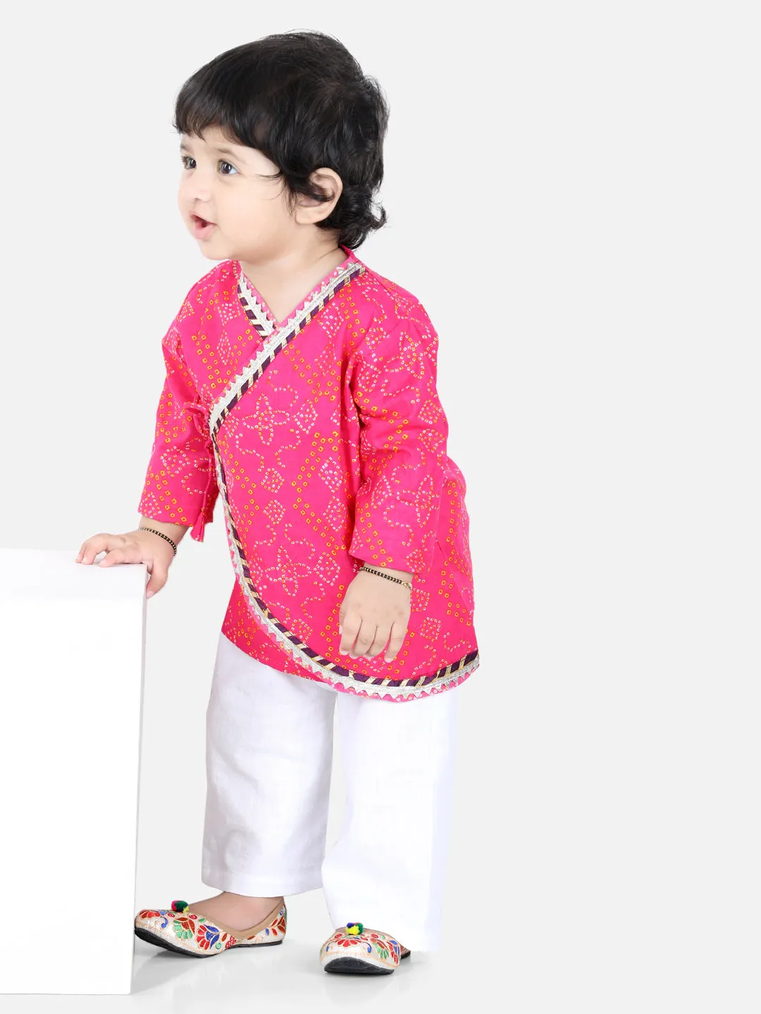 Full Sleeve Cotton Kurta Pajama For Boys- Pink