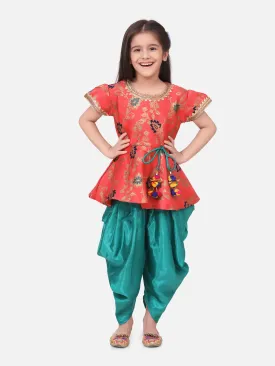 Girls Ethic Traditional Indian Festive Wear Indo Western Clothing Sets Pink